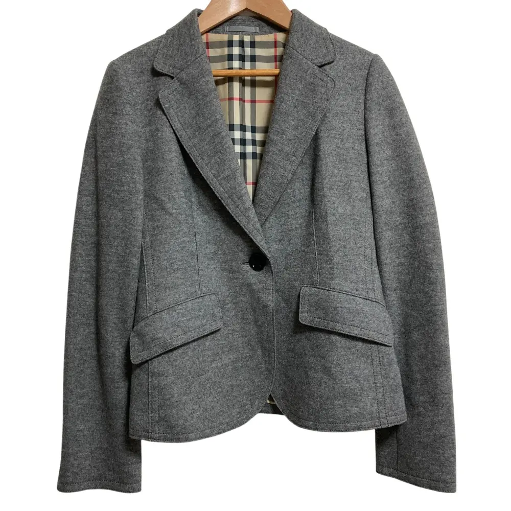BURBERRY LONDON バーバリー ロンドン 裏地ノバチェック アンゴラブレンド 1B テーラードジャケット サイズ38 グレー