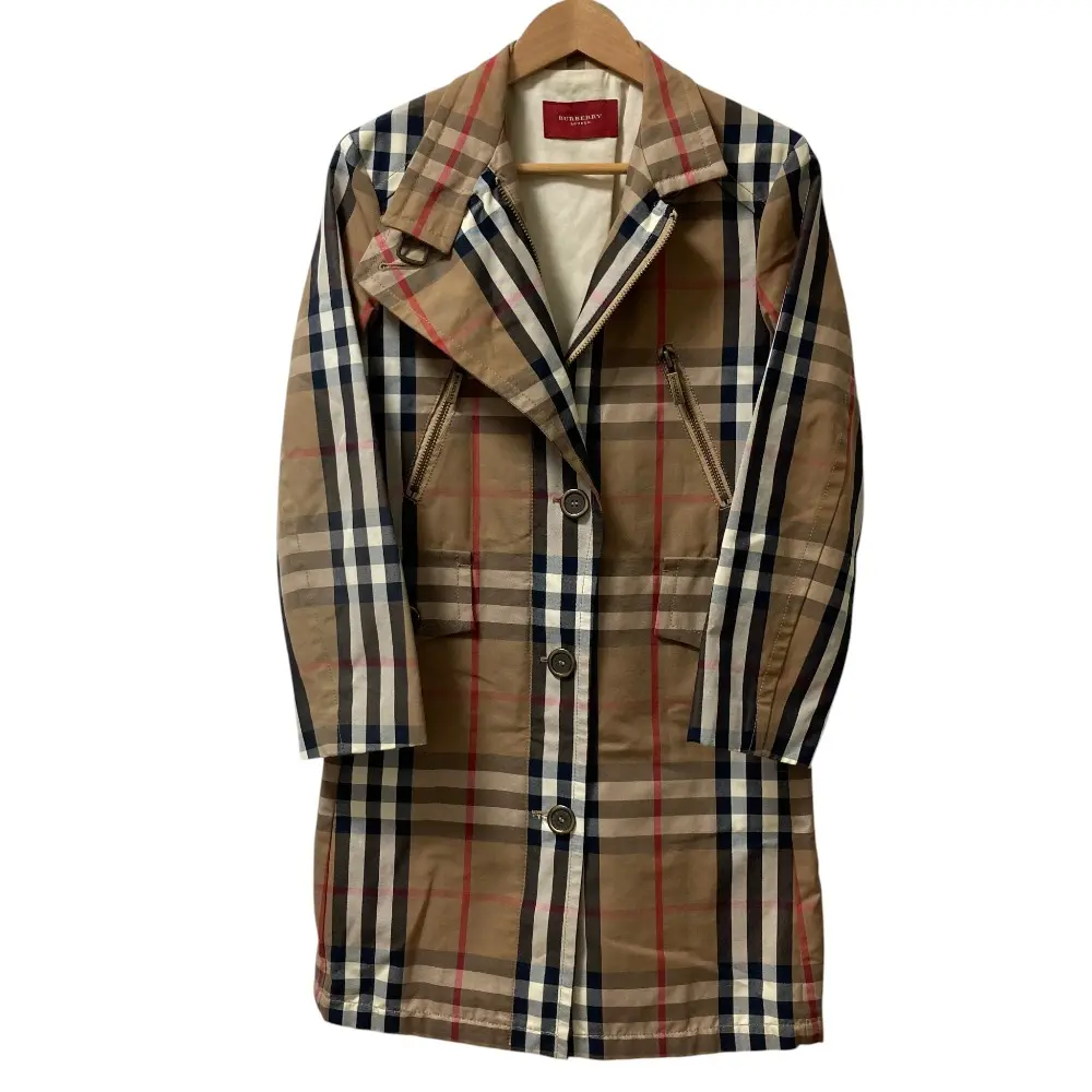 BURBERRY LONDON バーバリーロンドン ノバチェック シングルトレンチコート サイズ40 ベージュ×マルチカラー