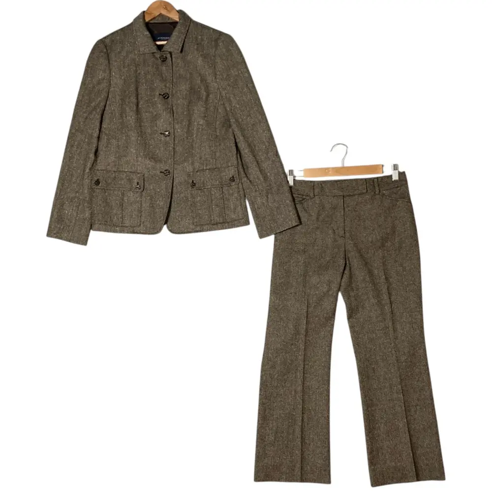 BURBERRY LONDON バーバリーロンドン ツイード ジャケット パンツ セットアップ スーツ 40 ブラウン