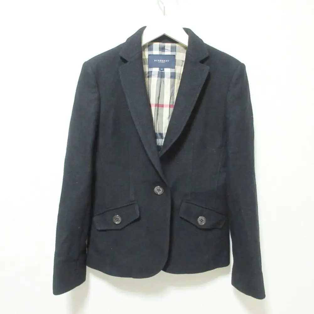 BURBERRY LONDON バーバリーロンドン 裏地ノバチェック シングル 1B テーラードジャケット 40 ブラック