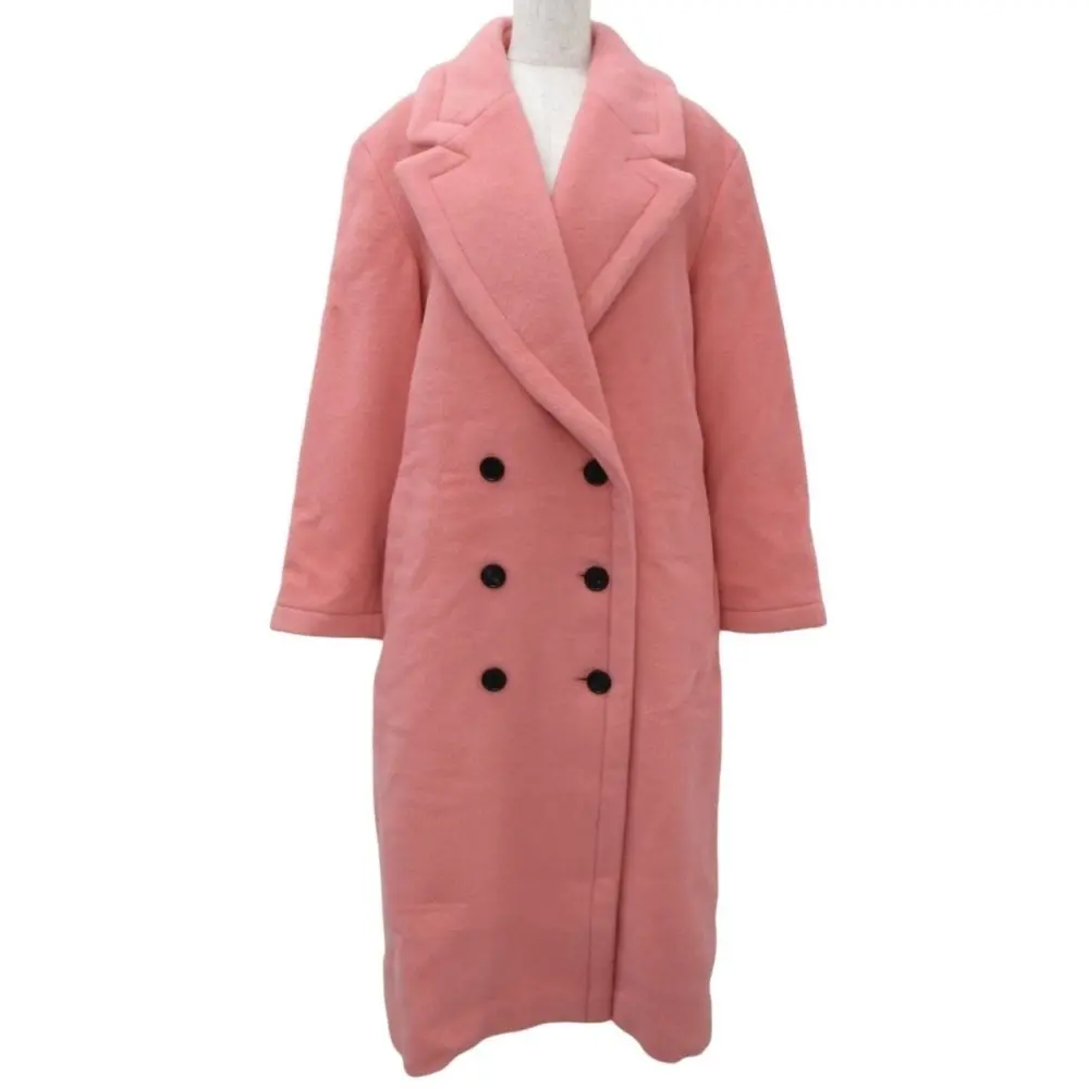 BURBERRY バーバリー ウール カシミヤ ダブルブレスト オーバーサイズ チェスターコート 38 ピンク