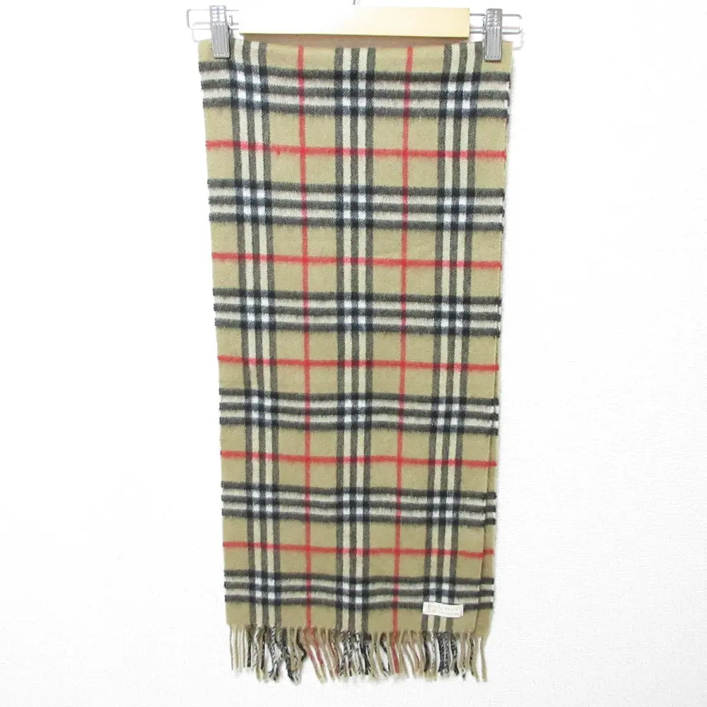 Burberrys バーバリー ヴィンテージ ノバチェック柄 カシミア フリンジ マフラー ストール ベージュ