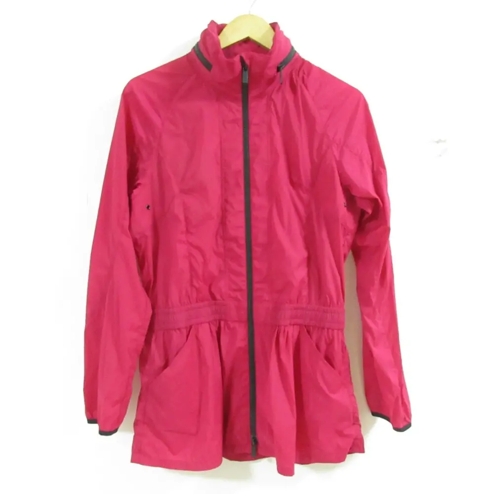 BURBERRY GOLF バーバリーゴルフ 2WAY ダブルジップ ペプラム ナイロンジャケット ブルゾン 2 ローズ
