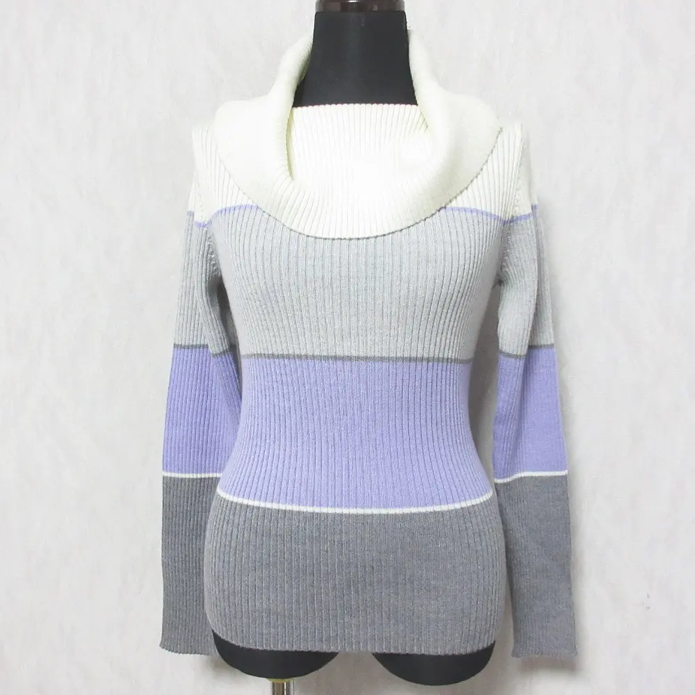 BURBERRY LONDON バーバリーロンドン 配色 切替 長袖 オフタートル プルオーバー リブニット セーター 1 マルチカラー