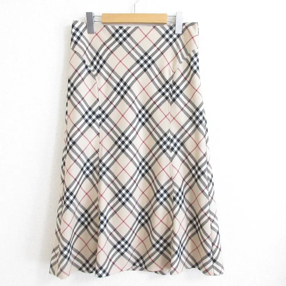 BURBERRY LONDON バーバリーロンドン ノバチェック柄 Aライン ロングスカート 42 ベージュ