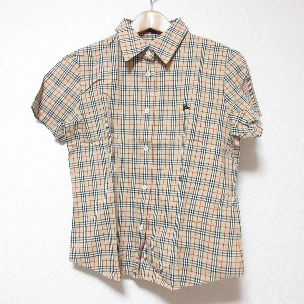 BURBERRY LONDON バーバリー ノバチェック柄 ショートスリーブ 半袖 シャツ ブラウス 40 ベージュ