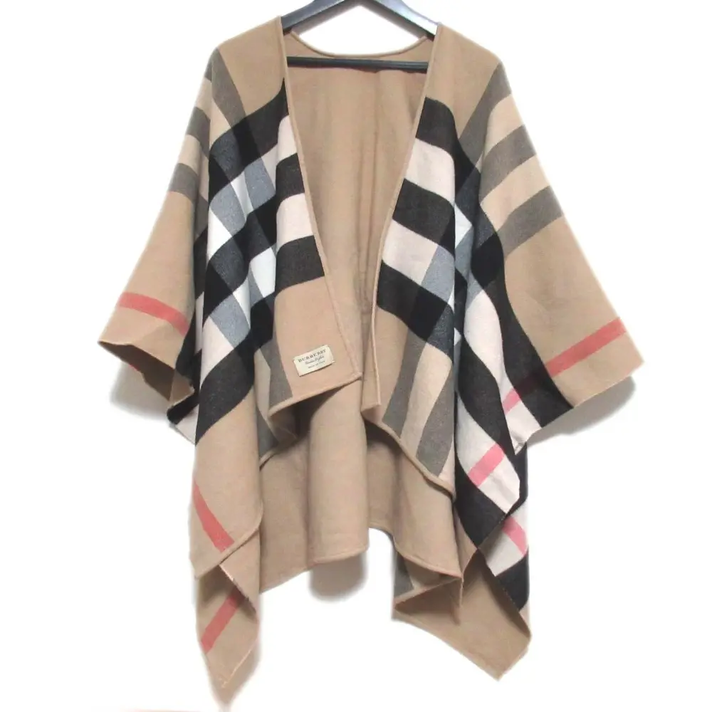 BURBERRY バーバリーロンドンイングランド ノバチェック柄 リバーシブル ケープコート ポンチョ ショール ベージュ