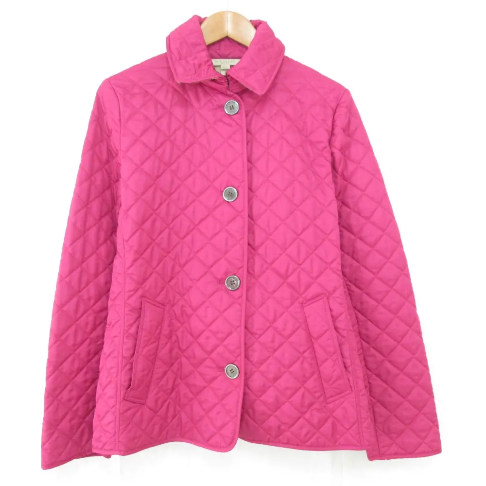 BURBERRY BRIT バーバリーブリット 裏地ノバチェック柄 キルティングジャケット パデッドブルゾン サイズM ピンク