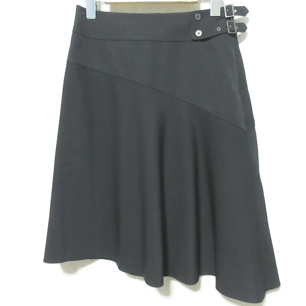 BURBERRY バーバリーロンドン ベルトデザイン アシンメトリー スカート FX075-669-09 36 ブラック