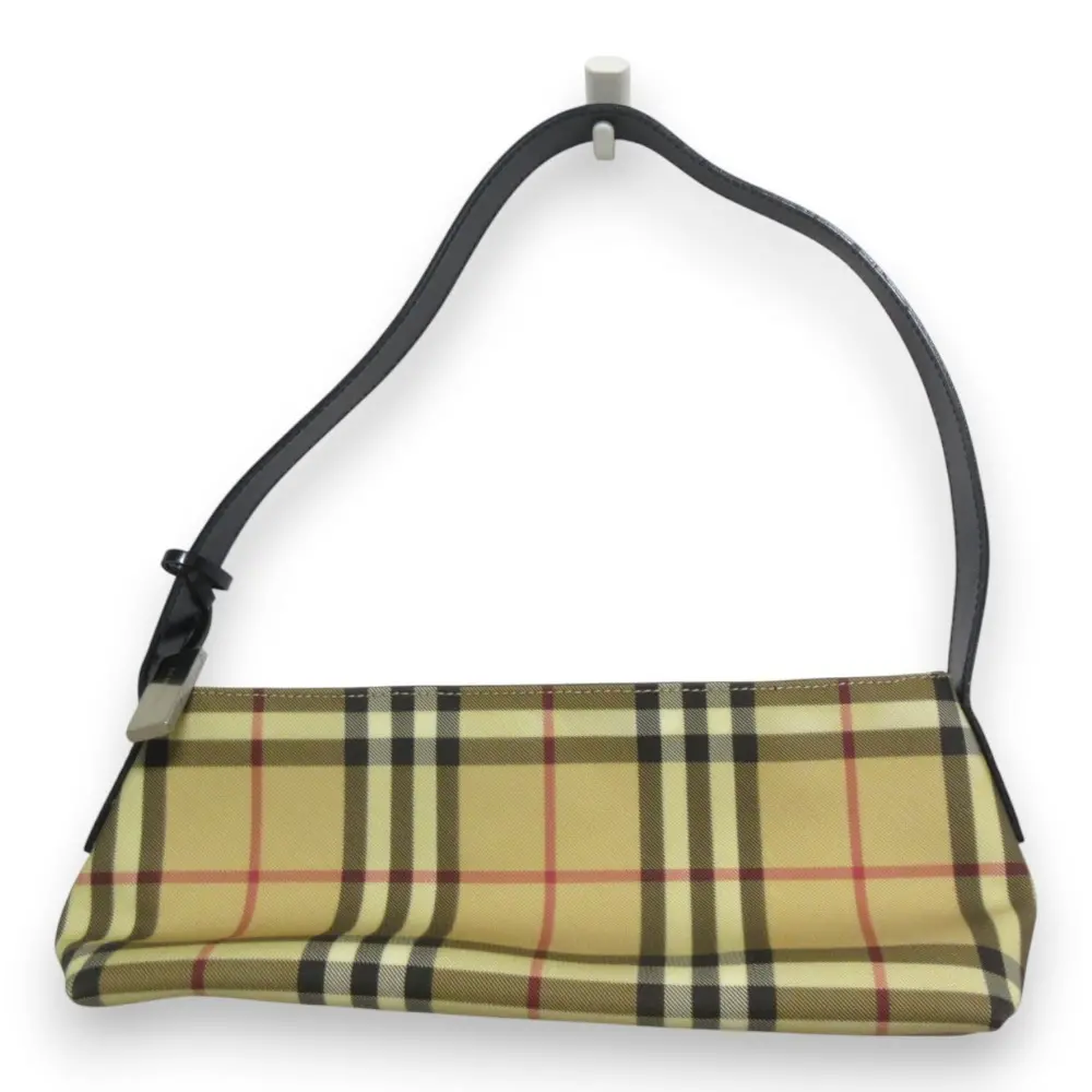 BURBERRY バーバリー PVC ノバチェック ワンショルダーバッグ ベージュ×ブラック