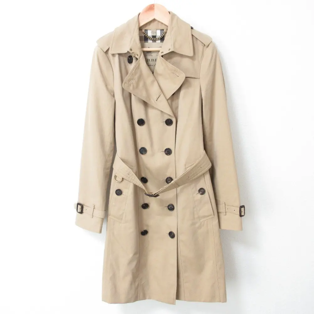 BURBERRY バーバリー THE SANDRINGHAM 裏地ノバチェック ダブルブレスト トレンチコート 38 ベージュ