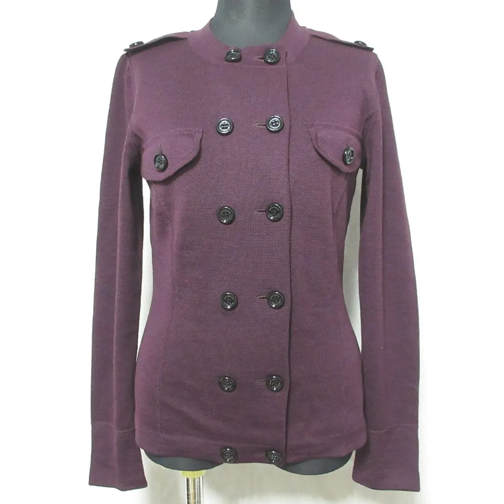 BURBERRY LONDON バーバリーロンドン ニットジャケット B1N53-252-18 サイズ1 ダークパープル