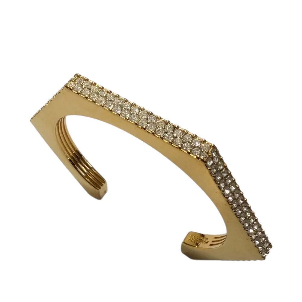 BURBERRY バーバリー ラインストーン バングル ブレスレット ゴールドカラー