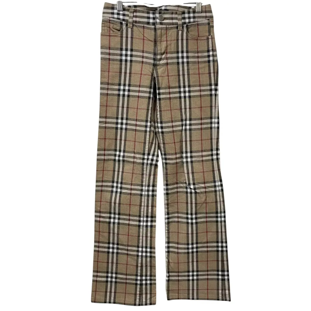 BURBERRY バーバリーロンドン ノバチェック柄 フレアパンツ 36 ベージュ