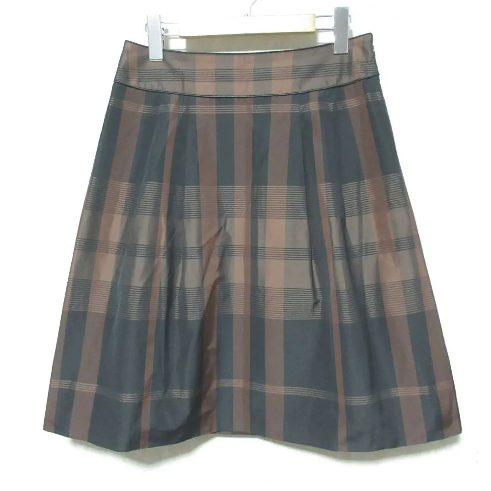 BURBERRY LONDON バーバリーロンドン チェック スカート FX076-881-55 40 ブラウン ブラック