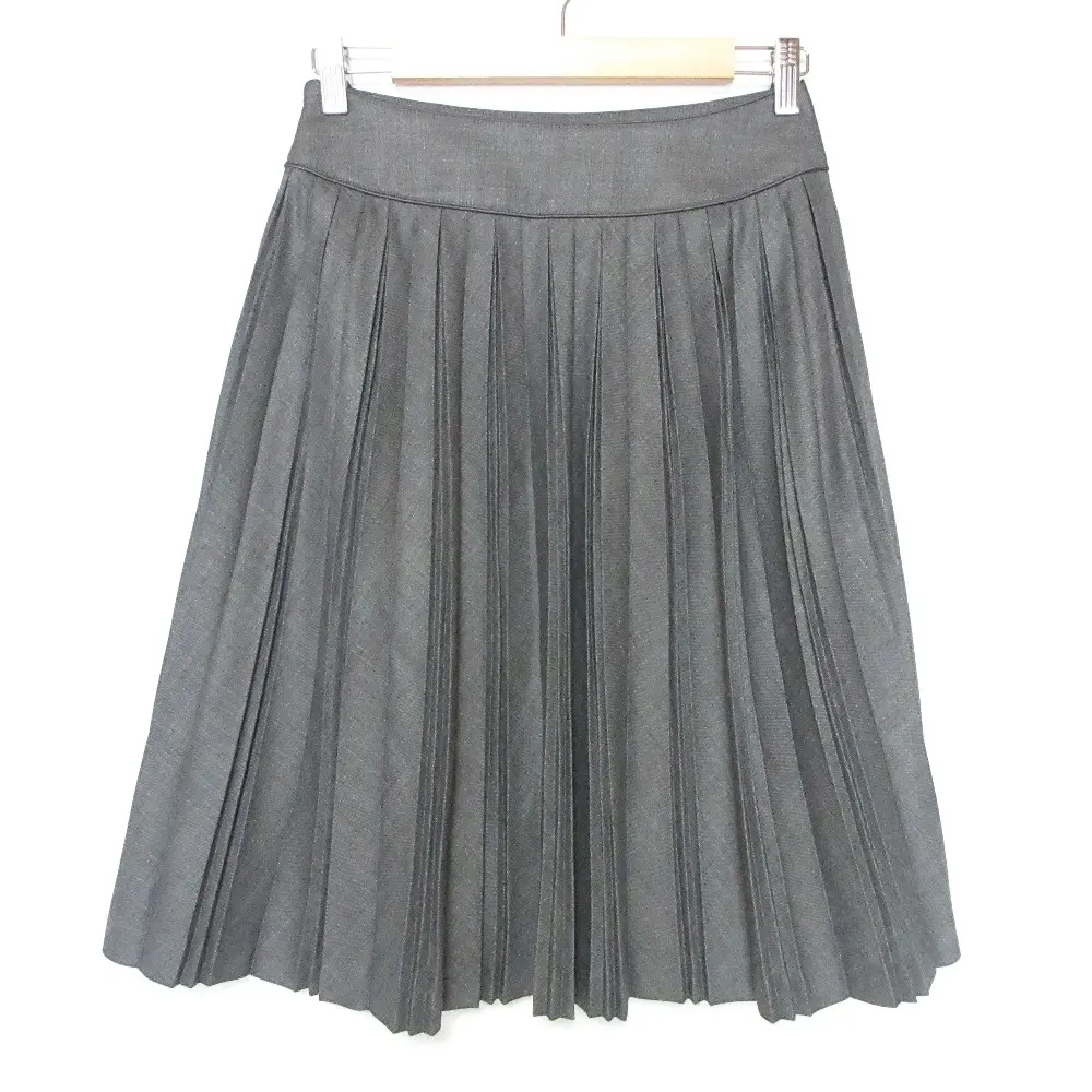 BURBERRY LONDON バーバリーロンドン ひざ丈 プリーツスカート 36 グレー 