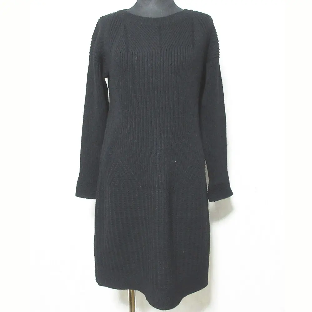 BURBERRY LONDON バーバリーロンドン 長袖 ひざ丈 ニットワンピース 38 ブラック