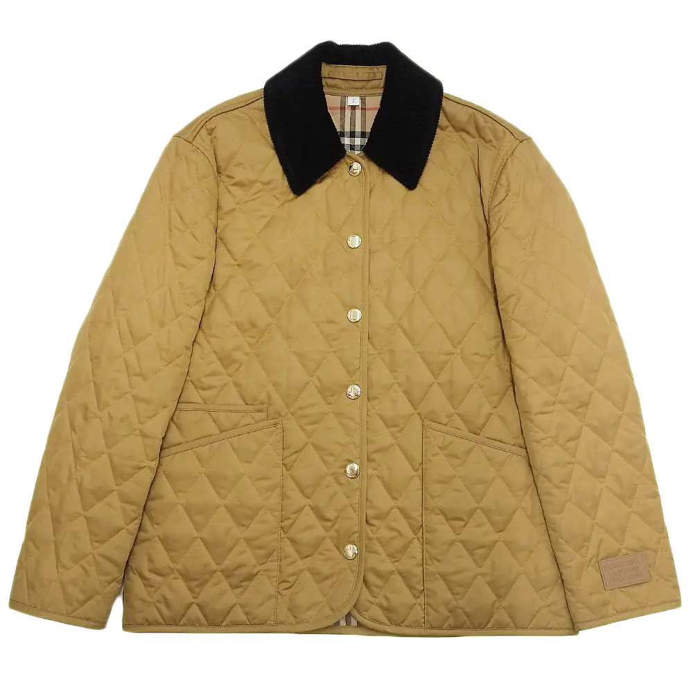BURBERRY バーバリー 裏地ノバチェック柄 コーデュロイカラー ダイアモンドキルティングジャケット 8049864 S ベージュ