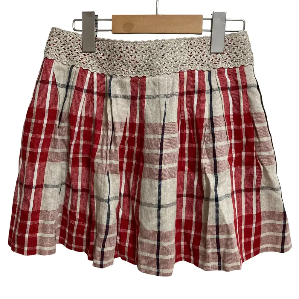 Burberry Blue Labelバーバリーブルーレーベル チェック ラップミニスカート サイズ36 レッド