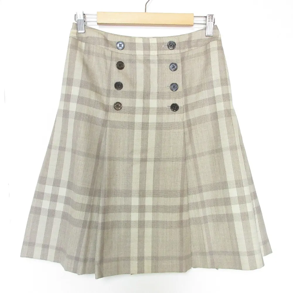 BURBERRY LONDON バーバリーロンドン チェック柄 フレアスカート サイズ38 グレー