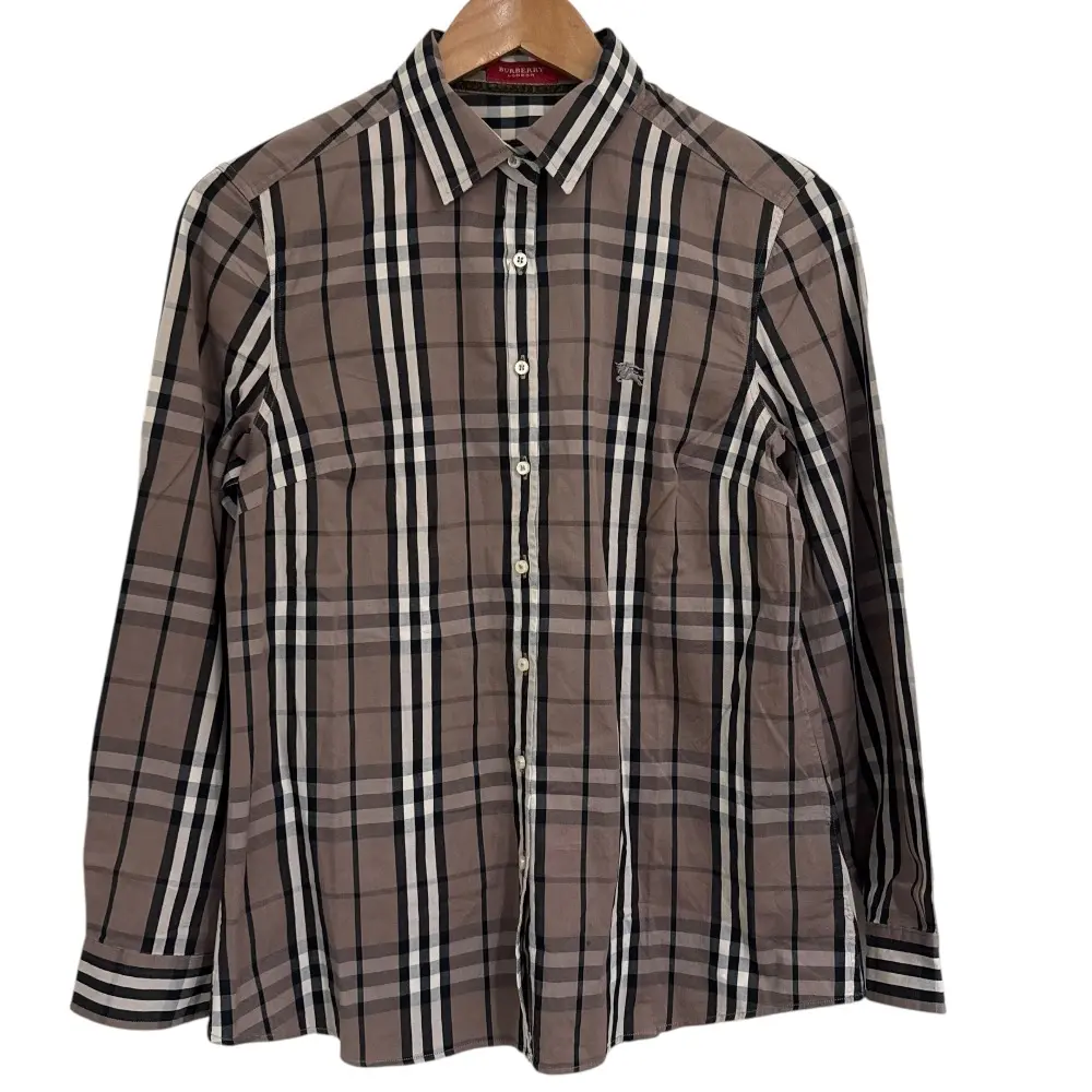BURBERRY LONDON バーバリー ノバチェック柄 長袖 シャツ 42 ブラウンの買取実績【2025年6月買取】