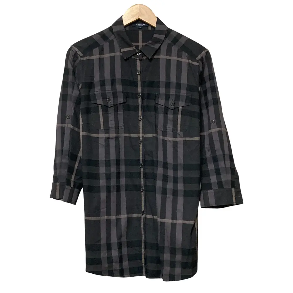BURBERRY バーバリー チェック ワークシャツ サイズ48 ブラック