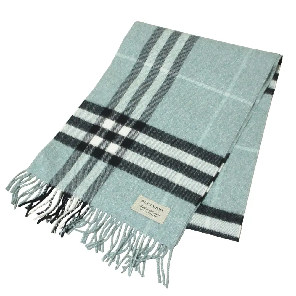 BURBERRY バーバリー ノバチェック柄 カシミヤマフラー ストール 168×30cm グリーン