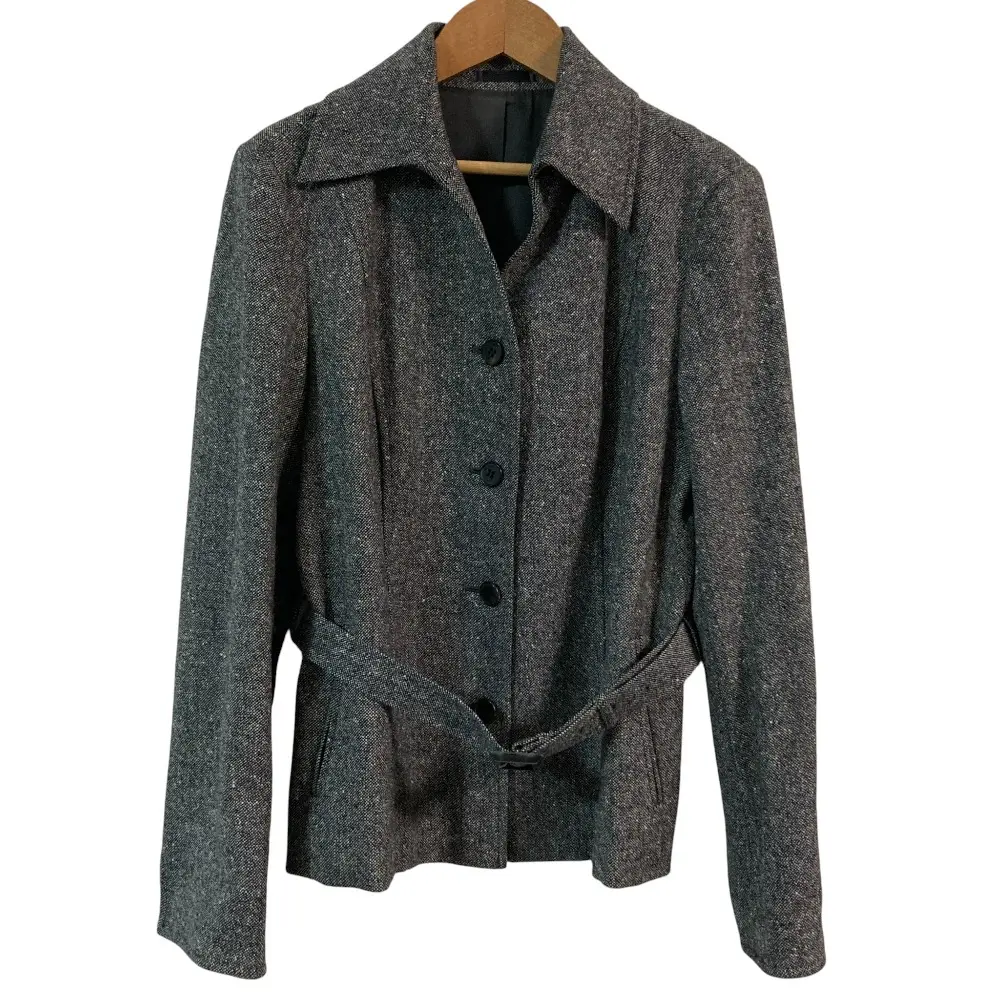 BURBERRY LONDON バーバリーロンドン ツイード ベルテッドジャケット サイズ40 グレー