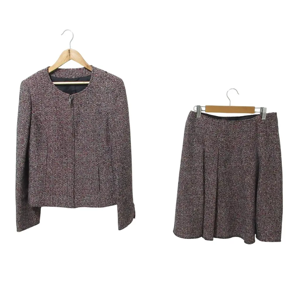 BURBERRY LONDON バーバリーロンドン モヘアブレンド ツイード ジャケット スカート セットアップ 40 マルチカラー