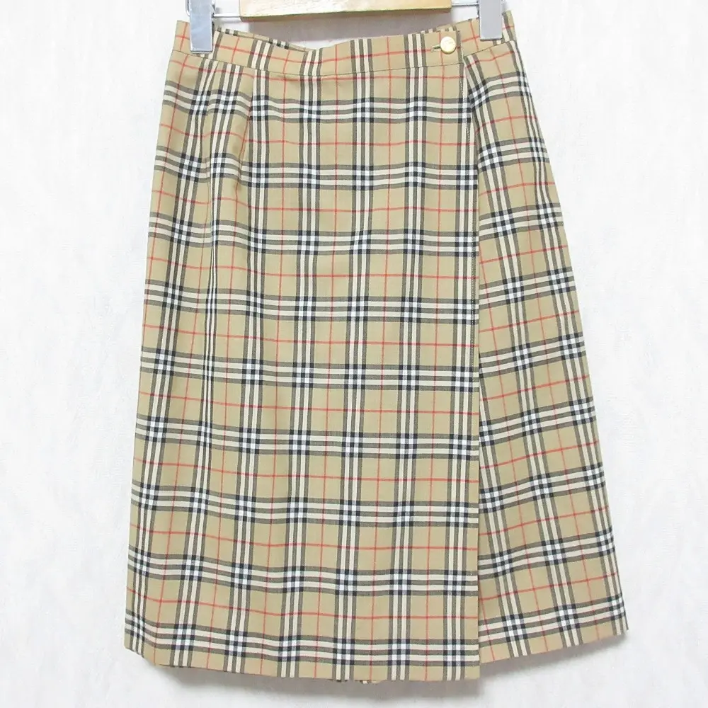 Burberrys バーバリー ヴィンテージ サンプル品 ノバチェック柄 ラップ キュロットスカート ワイド ハーフパンツ ベージュ