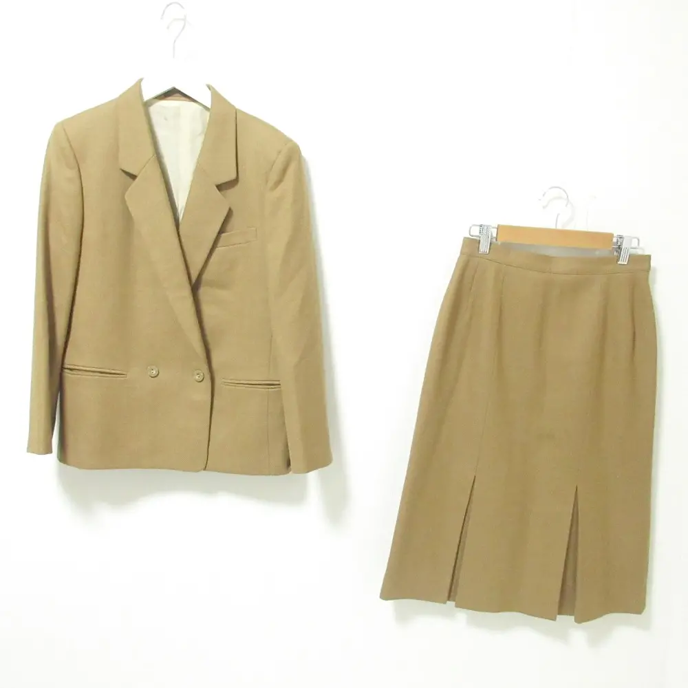 Burberrys バーバリー ヴィンテージ カシミヤブレンド ダブルブレストジャケット＋スカート スーツ セットアップ 9AB2 キャメル