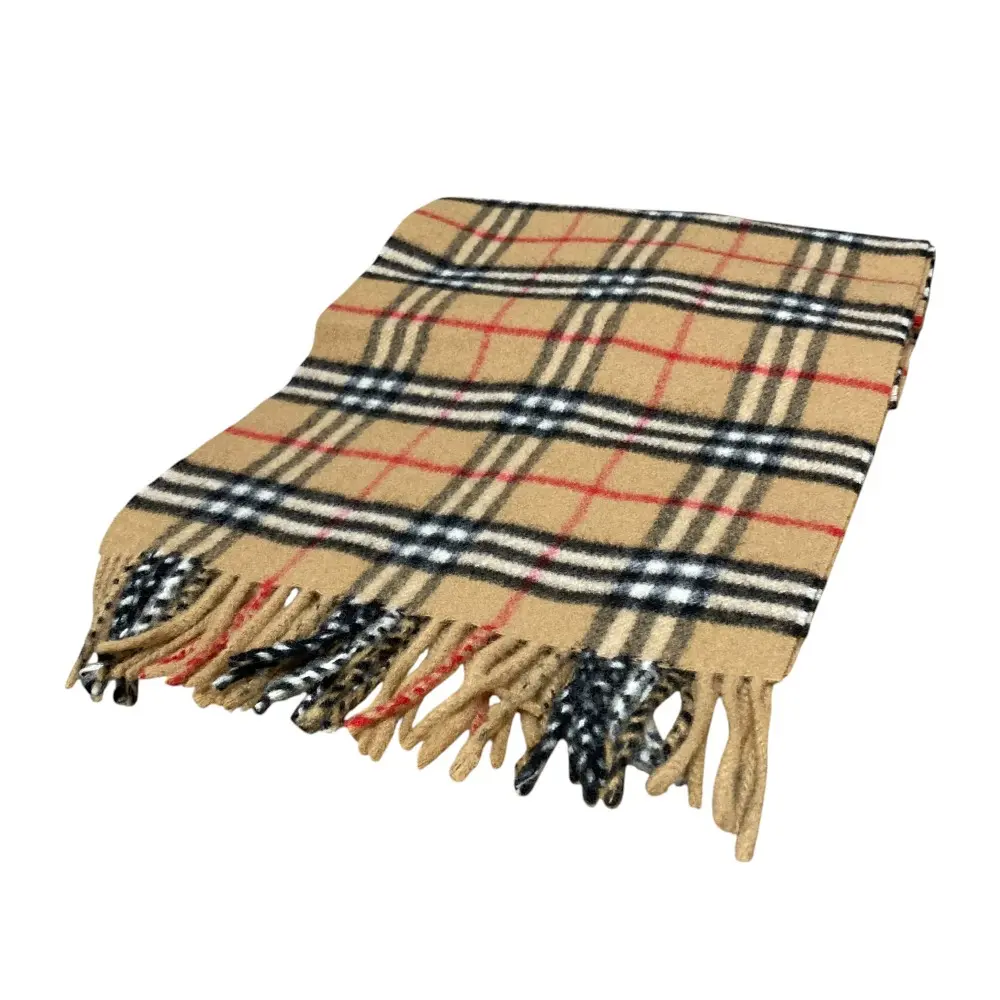 Burberrys バーバリー ヴィンテージ ノバチェック柄 フリンジ マフラー ストール ベージュ