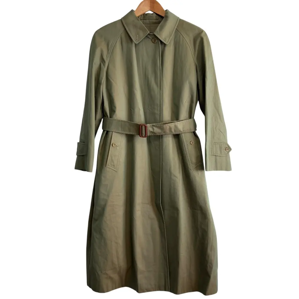 Burberrys バーバリーズ ヴィンテージ ノバチェックライナー付き ベルテッド ステンカラーコート 9AB2 カーキ 玉虫色