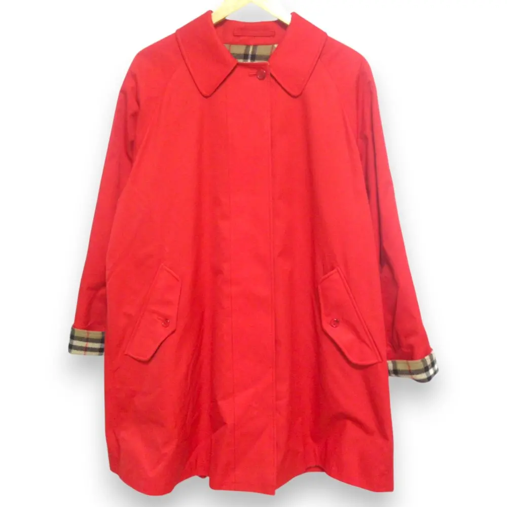 Burberry's バーバリーズ バーバリー 裏地ノバチェック 比翼ボタン ステンカラーコート 6R レッド