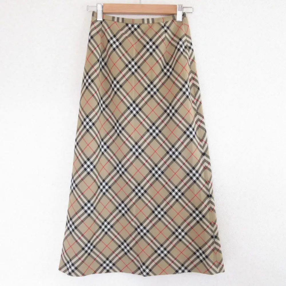BURBERRYS バーバリーズ ノバチェック柄 ウール ロングスカート 5 ベージュ