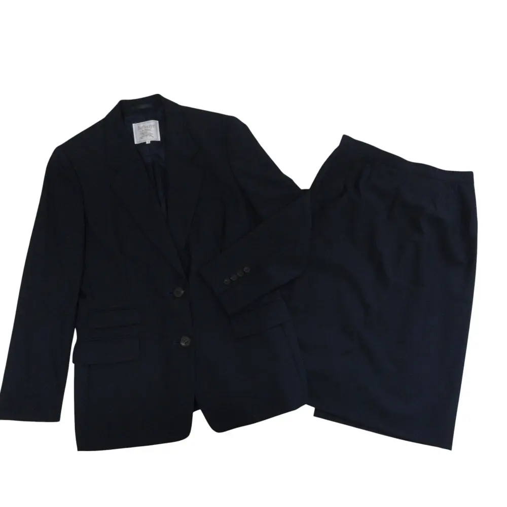BURBERRY’S バーバリー 2B シングル ジャケット スカート スーツ セットアップ 9 ネイビー