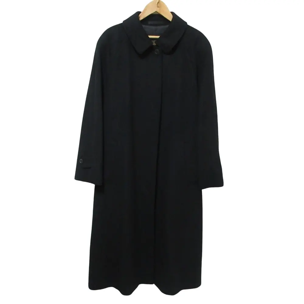 BURBERRYS バーバリーズ バーバリー カシミヤ100％ 裏地チェック ステンカラーコート 9AR ブラック