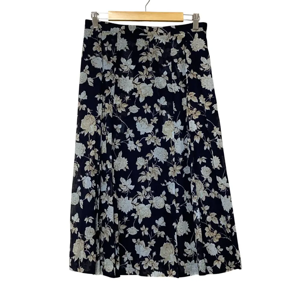 Burberrys バーバリーズ フラワープリント スカート 大きいサイズ 15 ネイビー