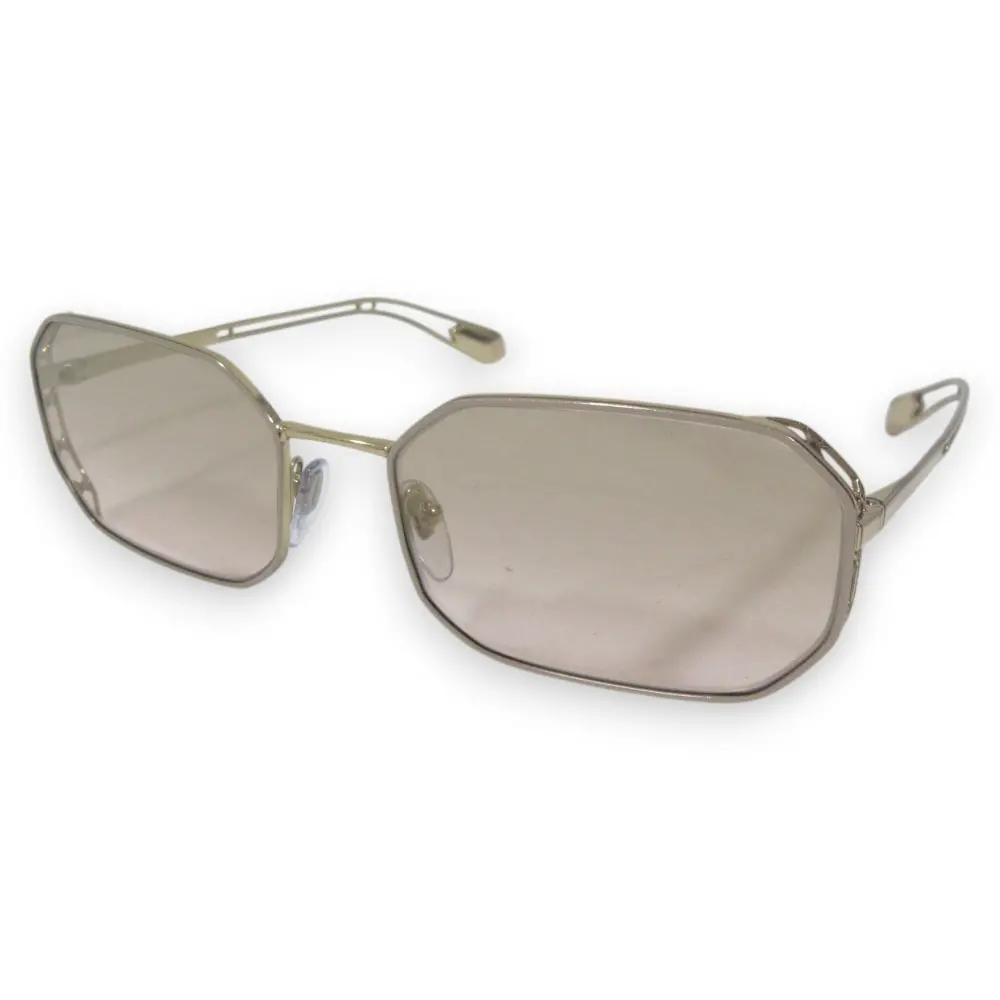 BVLGARI ブルガリ メタルフレーム サングラス 眼鏡 アイウェア 6125 57□18 140 度なし シャンパンゴールド