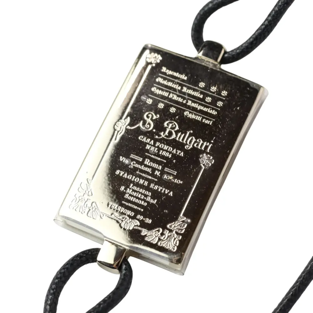 ブルガリ コレツィオーネ コードブレスレット シルバーカラー ブラック