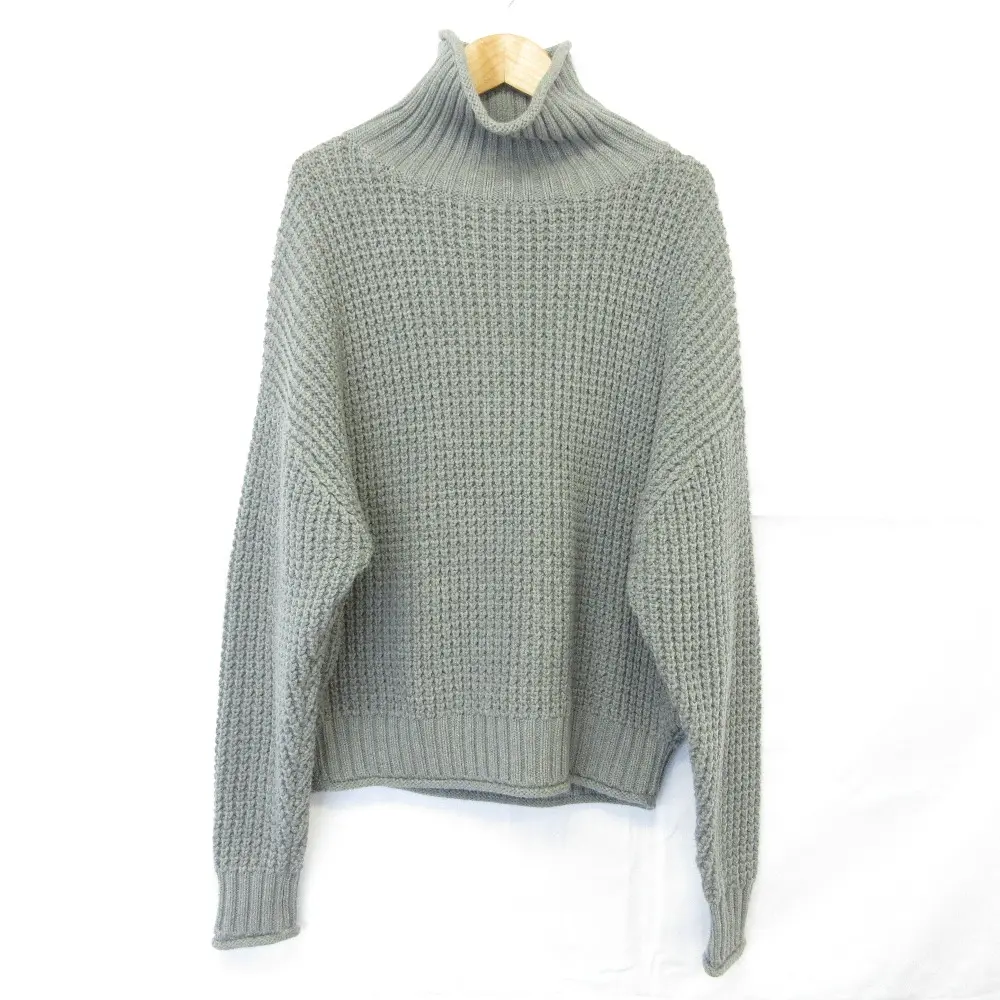 23AW CABaN キャバン コットンカシミヤワッフル タートルネックプルオーバー ニット サイズF グレー