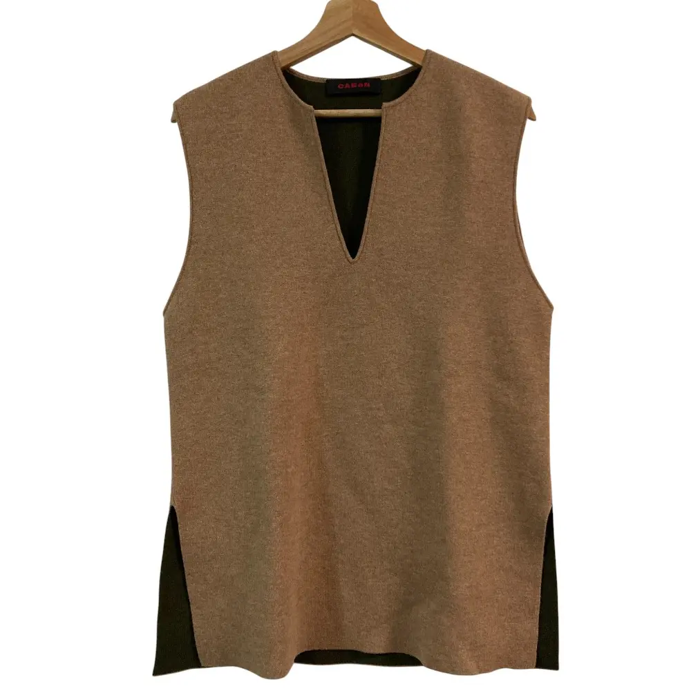 23AW CABaN キャバン ウールカシミヤ ニットベスト サイズF キャメル カーキ