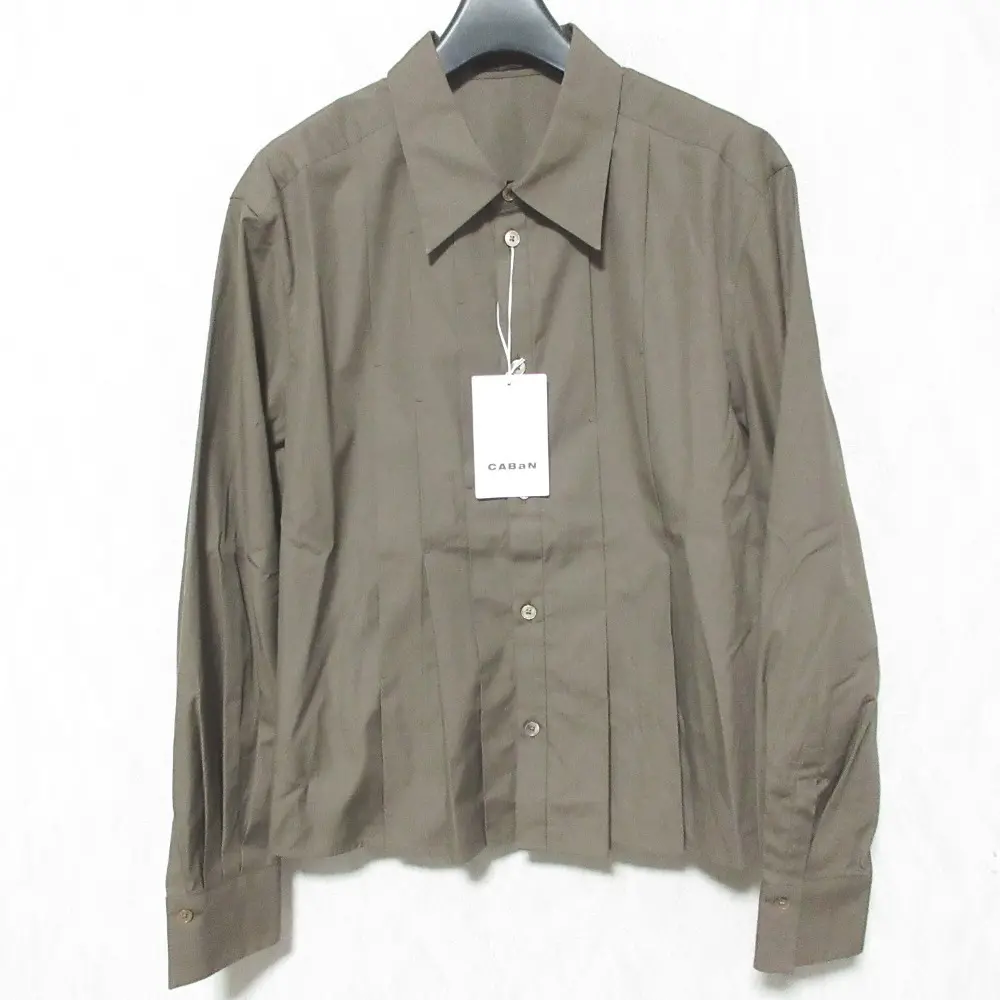25AW CABaN キャバン トゥモローランド コットンシルクタイプライター ランダムダックシャツ 39-01-54-01001 サイズF ブラウン