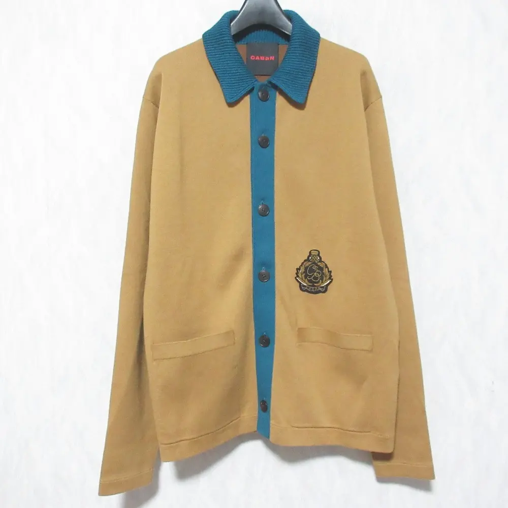 CABaN キャバン トゥモローランド コットンカシミヤ エンブレム ポロカーディガン 59-02-14-02013 M ベージュ