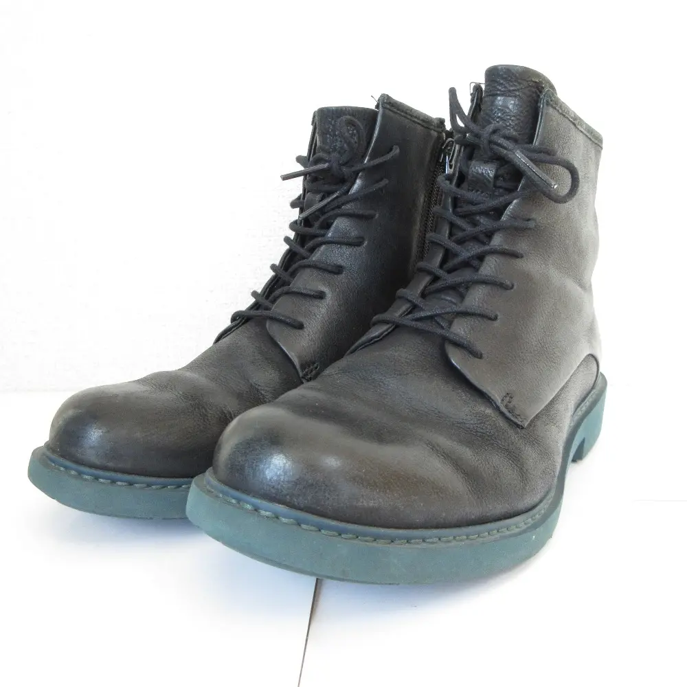 CAMPER カンペール Neuman ニューマン レザー レースアップ ショートブーツ 37 23.5cm相当 ブラック