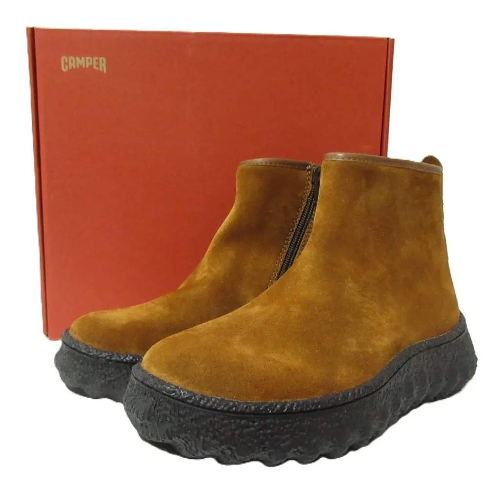 CAMPER カンペール GROUND スエード ミシュランソール ショートブーツ アンクルブーツ サイズ37 約23.5cm ブラウン