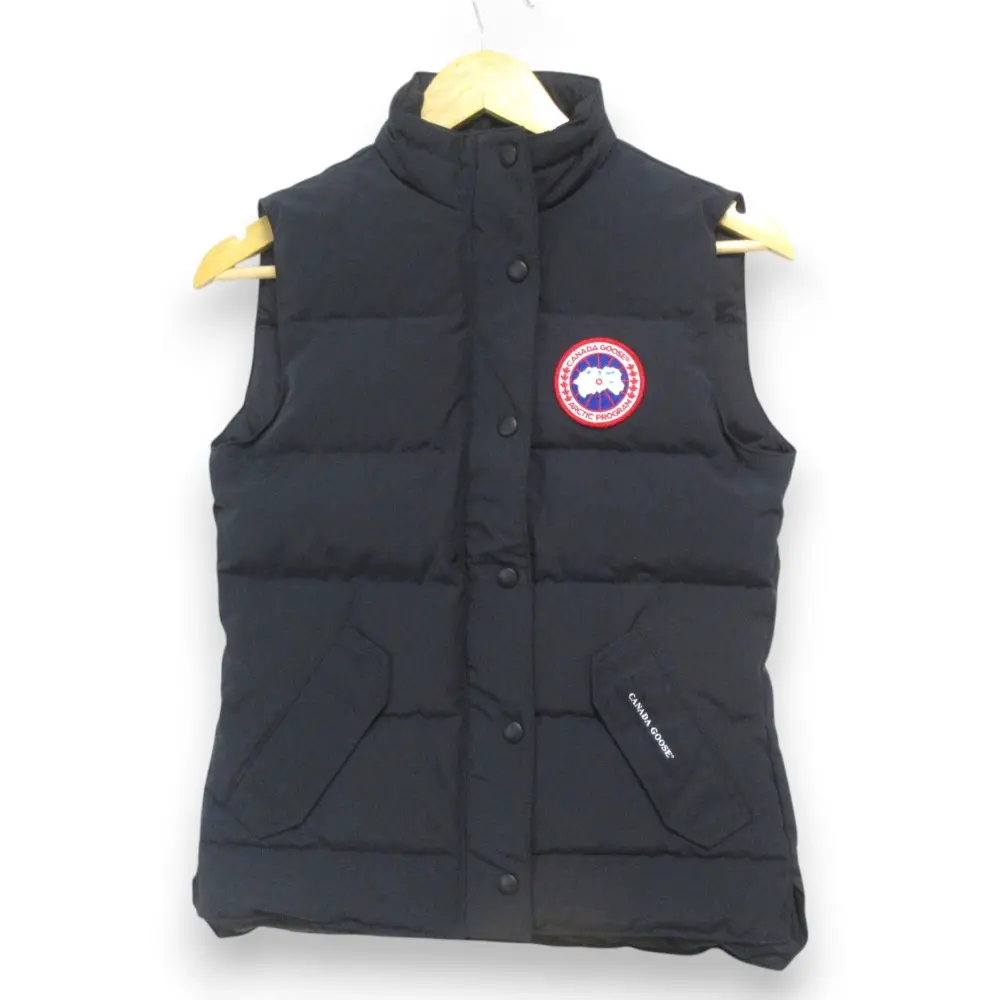 CANADA GOOSE カナダグース ロゴワッペン フリースタイルベスト ダウンベスト 2832L XSサイズ ネイビー