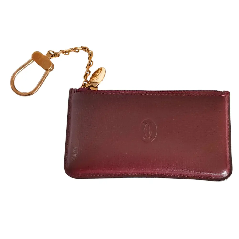 Cartier カルティエ マストライン 2C ダブルC レザー コインケース 小銭入れ 小物入れ ボルドー