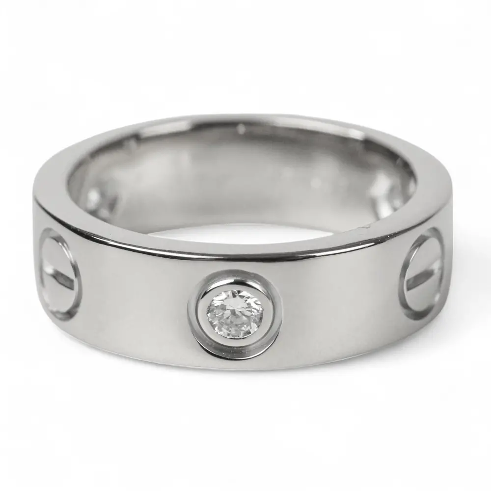 Cartier カルティエ ラブリング 750 3Pダイヤモンド 指輪 K18WG サイズ48 約8号 ホワイトゴールド