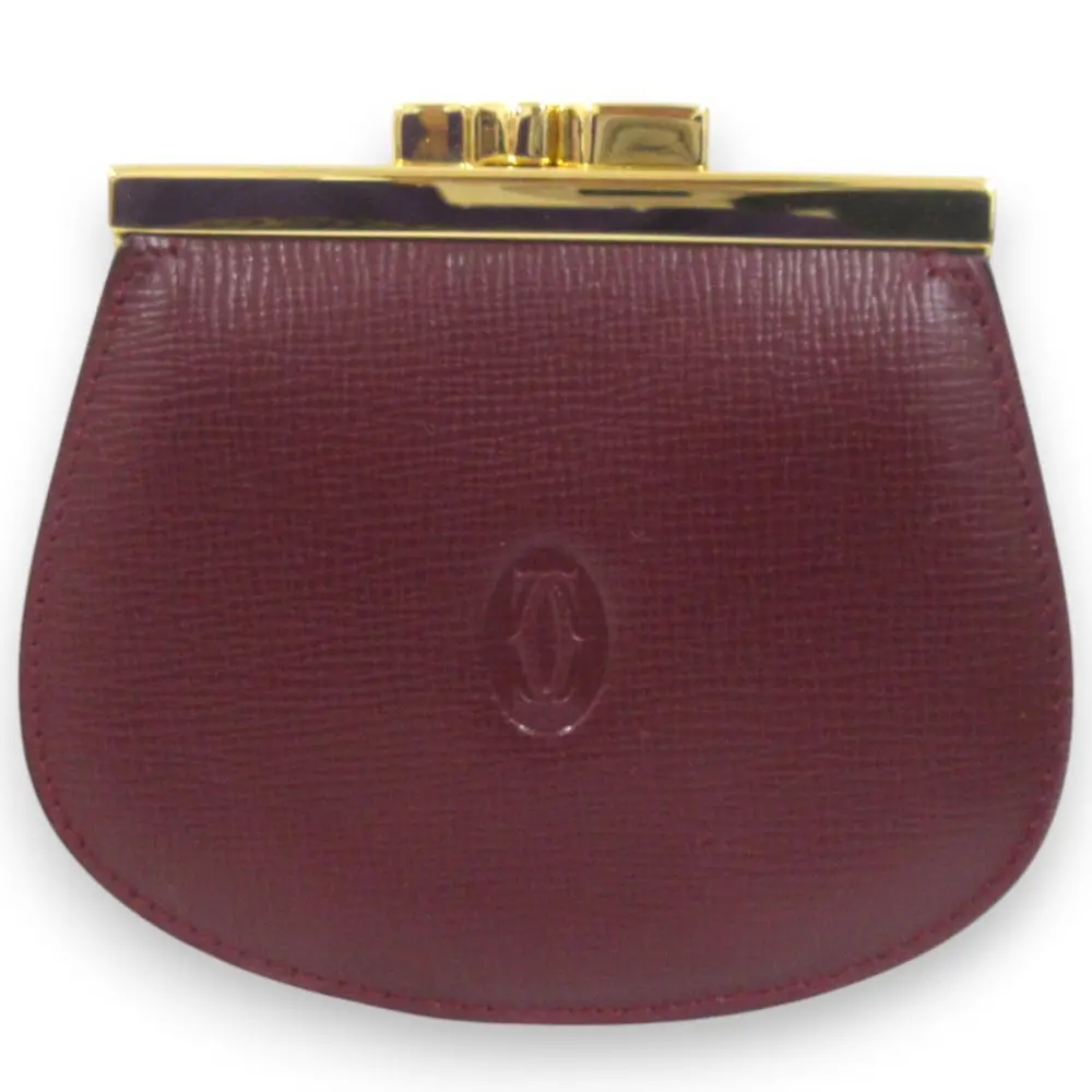 Cartier カルティエ マストライン レザー がま口 コインパース コインケース 小銭入れ L3000161 ボルドー ゴールド金具